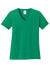 Port & Company LPC54V Womens Core Short Sleeve V-Neck T-Shirt Kelly Green Flat Front