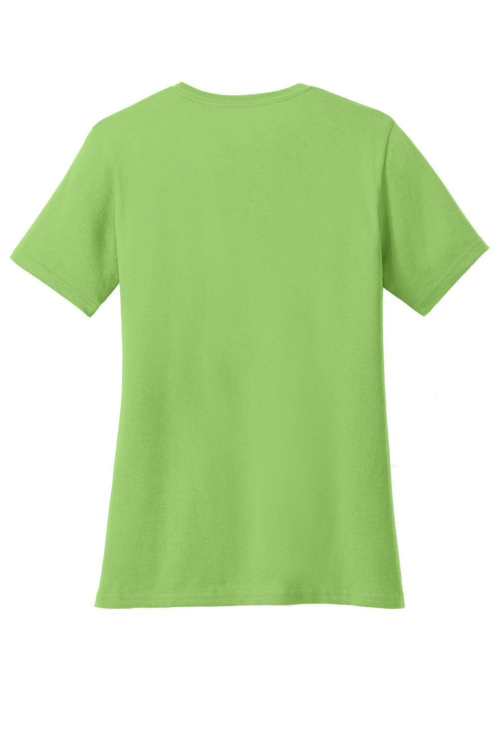 Port & Company LPC54V Womens Core Short Sleeve V-Neck T-Shirt Lime Green Flat Back