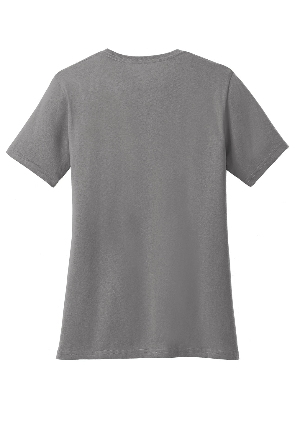 Port & Company LPC54V Womens Core Short Sleeve V-Neck T-Shirt Medium Grey Flat Back