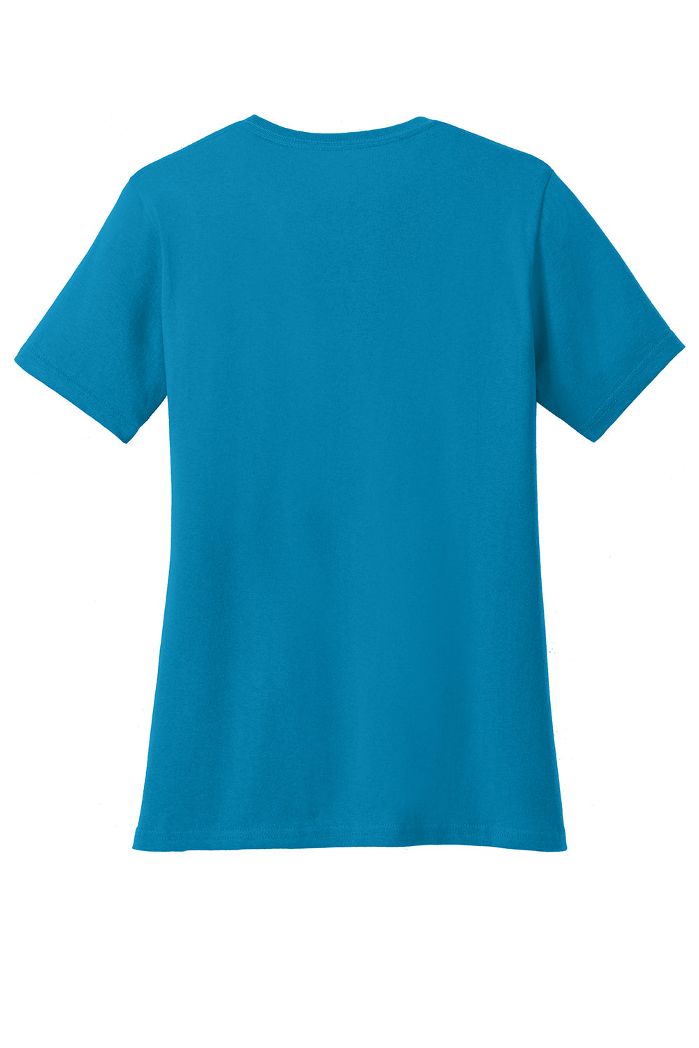 Port & Company LPC54V Womens Core Short Sleeve V-Neck T-Shirt Neon Blue Flat Back