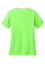 Port & Company LPC54V Womens Core Short Sleeve V-Neck T-Shirt Neon Green Flat Back