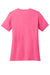 Port & Company LPC54V Womens Core Short Sleeve V-Neck T-Shirt Neon Pink Flat Back