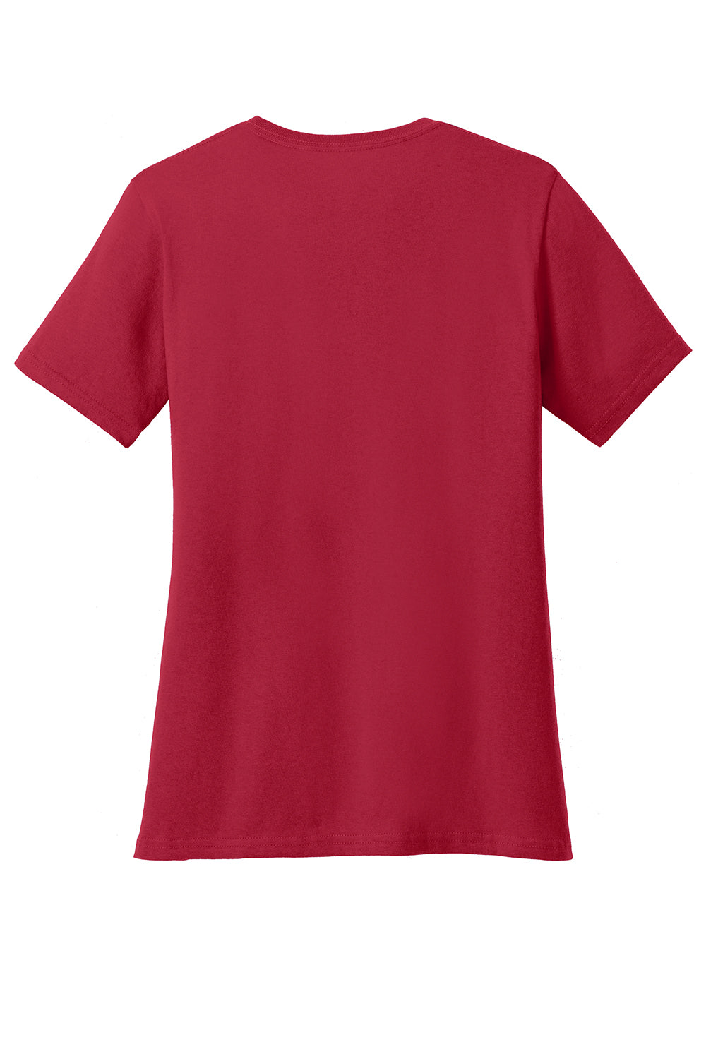 Port & Company LPC54V Womens Core Short Sleeve V-Neck T-Shirt Red Flat Back