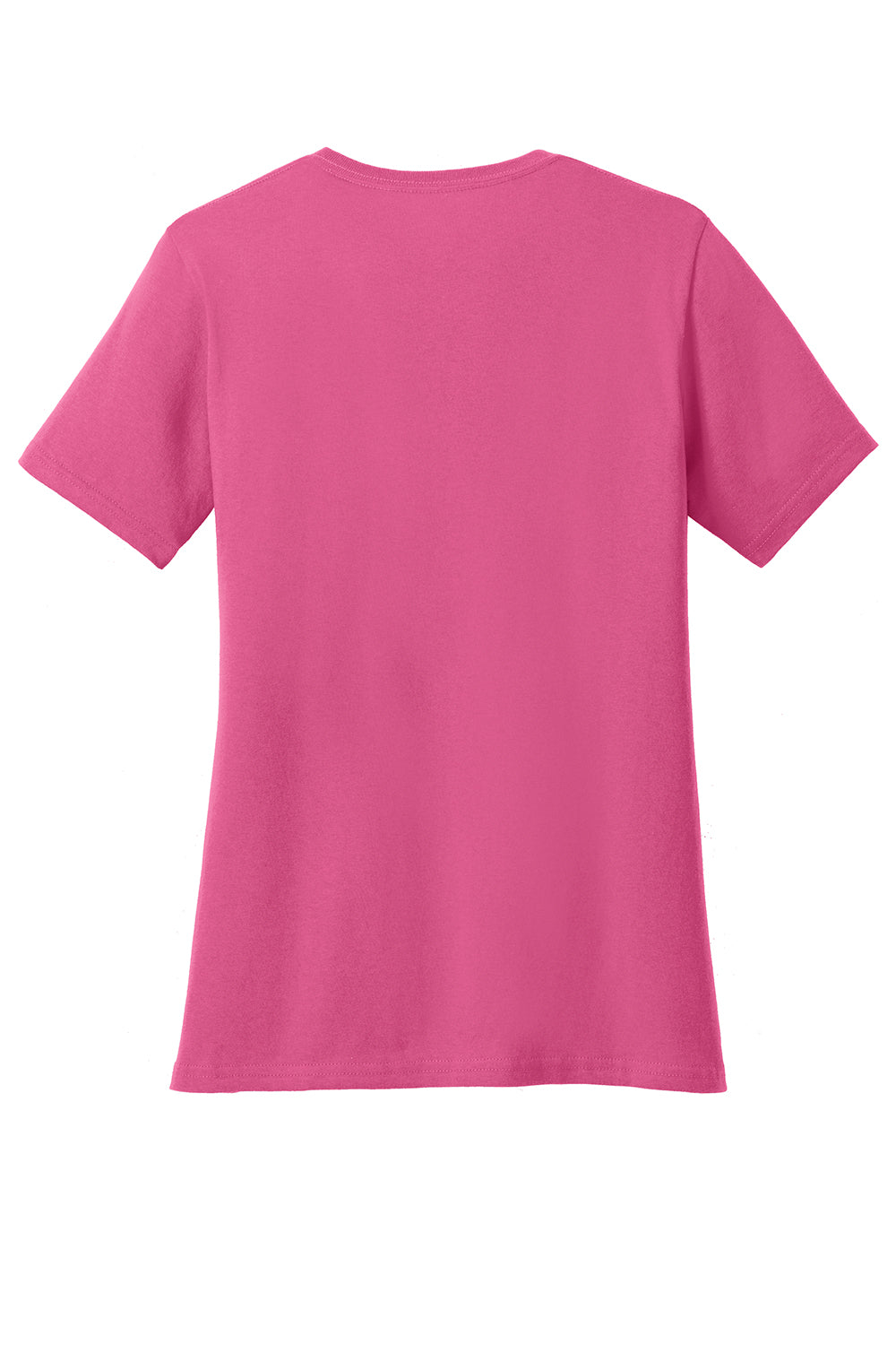 Port & Company LPC54V Womens Core Short Sleeve V-Neck T-Shirt Sangria Pink Flat Back