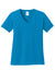 Port & Company LPC54V Womens Core Short Sleeve V-Neck T-Shirt Sapphire Blue Flat Front