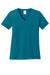 Port & Company LPC54V Womens Core Short Sleeve V-Neck T-Shirt Teal Green Flat Front