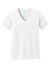 Port & Company LPC54V Womens Core Short Sleeve V-Neck T-Shirt White Flat Front