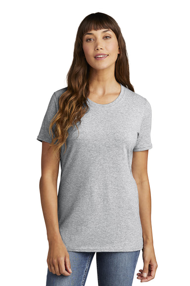 Port & Company LPC54 Womens Core Short Sleeve Crewneck T-Shirt Ash Grey Model Front