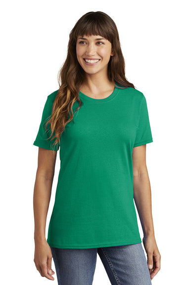 Port & Company LPC54 Womens Core Short Sleeve Crewneck T-Shirt Kelly Green Model Front