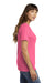 Port & Company LPC54 Womens Core Short Sleeve Crewneck T-Shirt Neon Pink Model Side