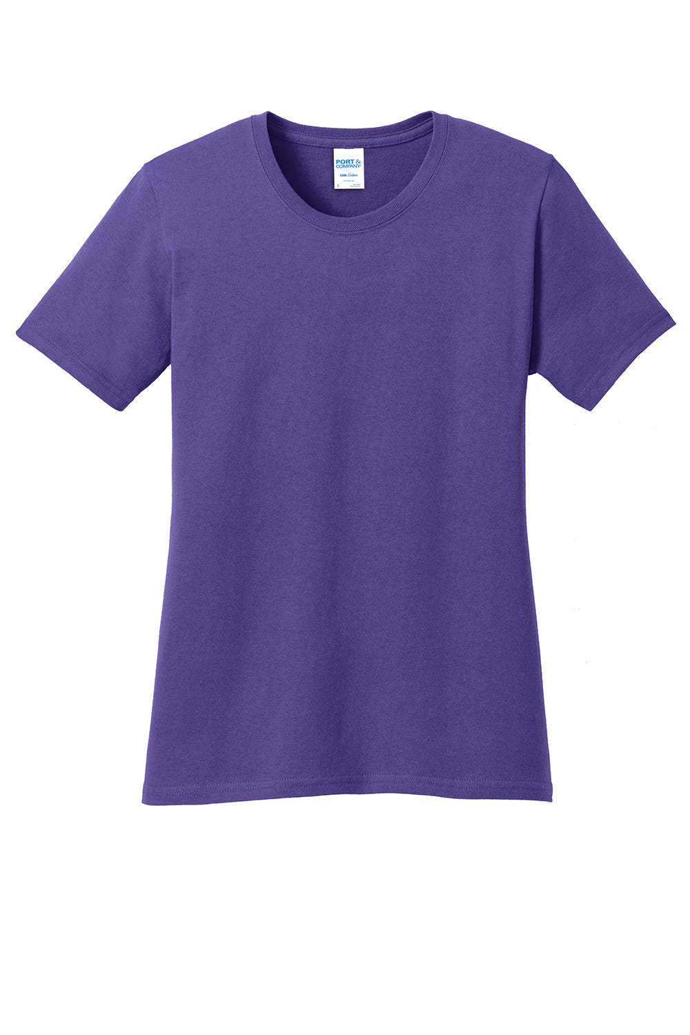 Port & Company LPC54 Womens Core Short Sleeve Crewneck T-Shirt Purple Flat Front