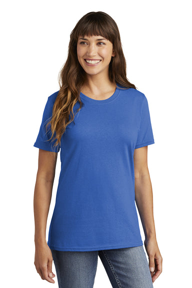 Port & Company LPC54 Womens Core Short Sleeve Crewneck T-Shirt Royal Blue Model Front