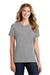 Port & Company LPC55 Womens Core Short Sleeve Crewneck T-Shirt Heather Grey Model Front