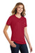 Port & Company LPC55 Womens Core Short Sleeve Crewneck T-Shirt Red Model 3q