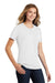 Port & Company LPC55 Womens Core Short Sleeve Crewneck T-Shirt White Model 3q