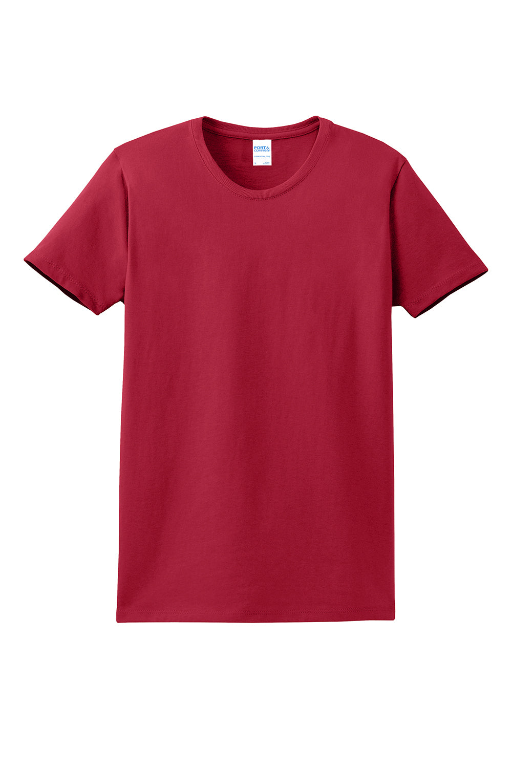 Port & Company LPC61 Womens Essential Short Sleeve Crewneck T-Shirt Red Flat Front