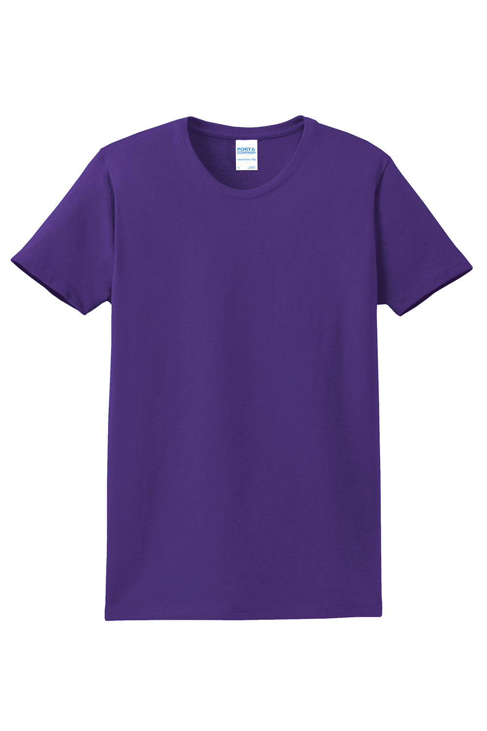 Port & Company LPC61 Womens Essential Short Sleeve Crewneck T-Shirt Purple Flat Front