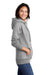 Port & Company LPC78H Womens Core Fleece Hooded Sweatshirt Hoodie Heather Grey Model Side