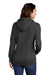 Port & Company LPC78H Womens Core Fleece Hooded Sweatshirt Hoodie Heather Dark Grey Model Back