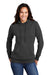 Port & Company LPC78H Womens Core Fleece Hooded Sweatshirt Hoodie Heather Dark Grey Model Front