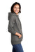 Port & Company LPC78H Womens Core Fleece Hooded Sweatshirt Hoodie Heather Graphite Grey Model Side