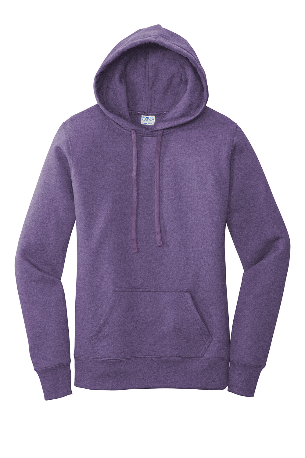 Port & Company LPC78H Womens Core Fleece Hooded Sweatshirt Hoodie Heather Purple Flat Front