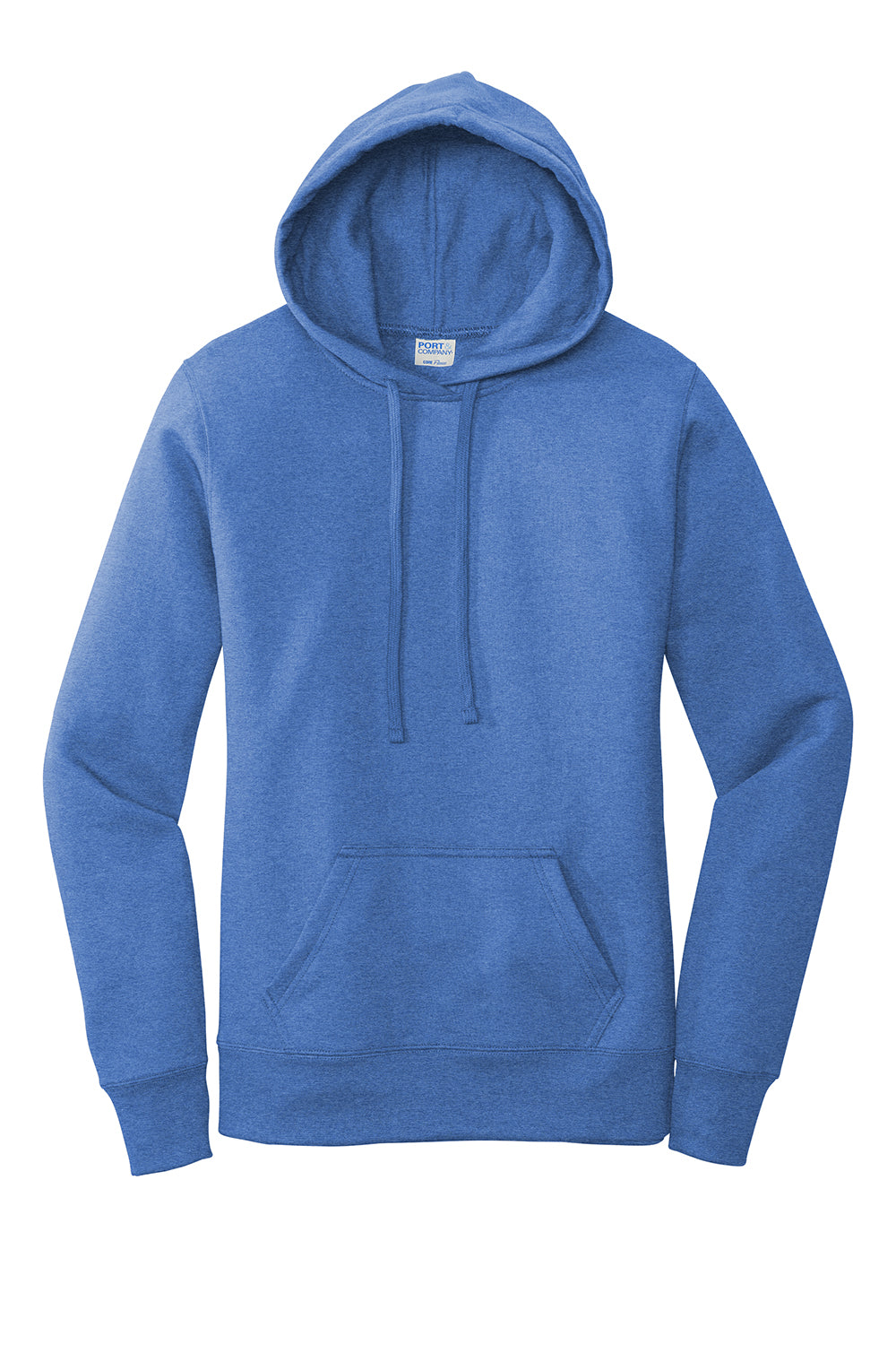 Port & Company LPC78H Womens Core Fleece Hooded Sweatshirt Hoodie Heather Royal Blue Flat Front