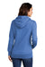 Port & Company LPC78H Womens Core Fleece Hooded Sweatshirt Hoodie Heather Royal Blue Model Back