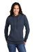 Port & Company LPC78H Womens Core Fleece Hooded Sweatshirt Hoodie Navy Blue Model Front