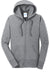 Port & Company LPC78ZH Womens Core Pill Resistant Fleece Full Zip Hooded Sweatshirt Hoodie Heather Grey Flat Front