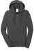 Port & Company LPC78ZH Womens Core Pill Resistant Fleece Full Zip Hooded Sweatshirt Hoodie Charcoal Grey Flat Front