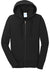 Port & Company LPC78ZH Womens Core Pill Resistant Fleece Full Zip Hooded Sweatshirt Hoodie Jet Black Flat Front