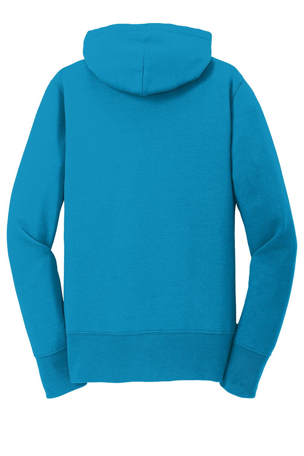 Port & Company LPC78ZH Womens Core Pill Resistant Fleece Full Zip Hooded Sweatshirt Hoodie Neon Blue Flat Back