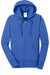 Port & Company LPC78ZH Womens Core Pill Resistant Fleece Full Zip Hooded Sweatshirt Hoodie Royal Blue Flat Front