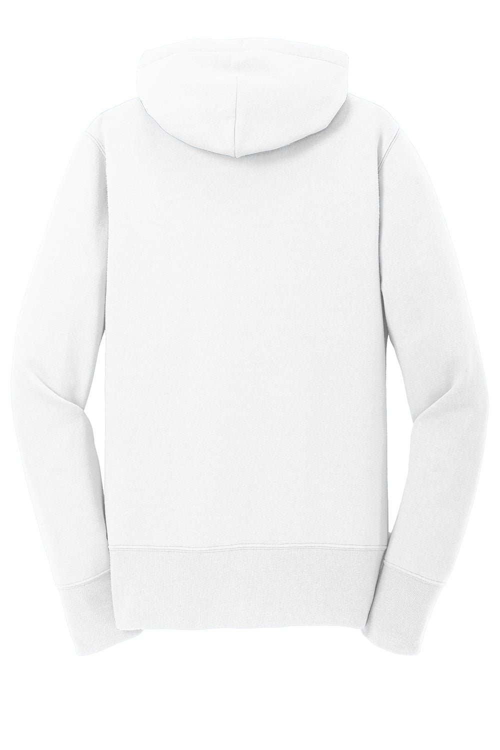 Port & Company LPC78ZH Womens Core Pill Resistant Fleece Full Zip Hooded Sweatshirt Hoodie White Flat Back