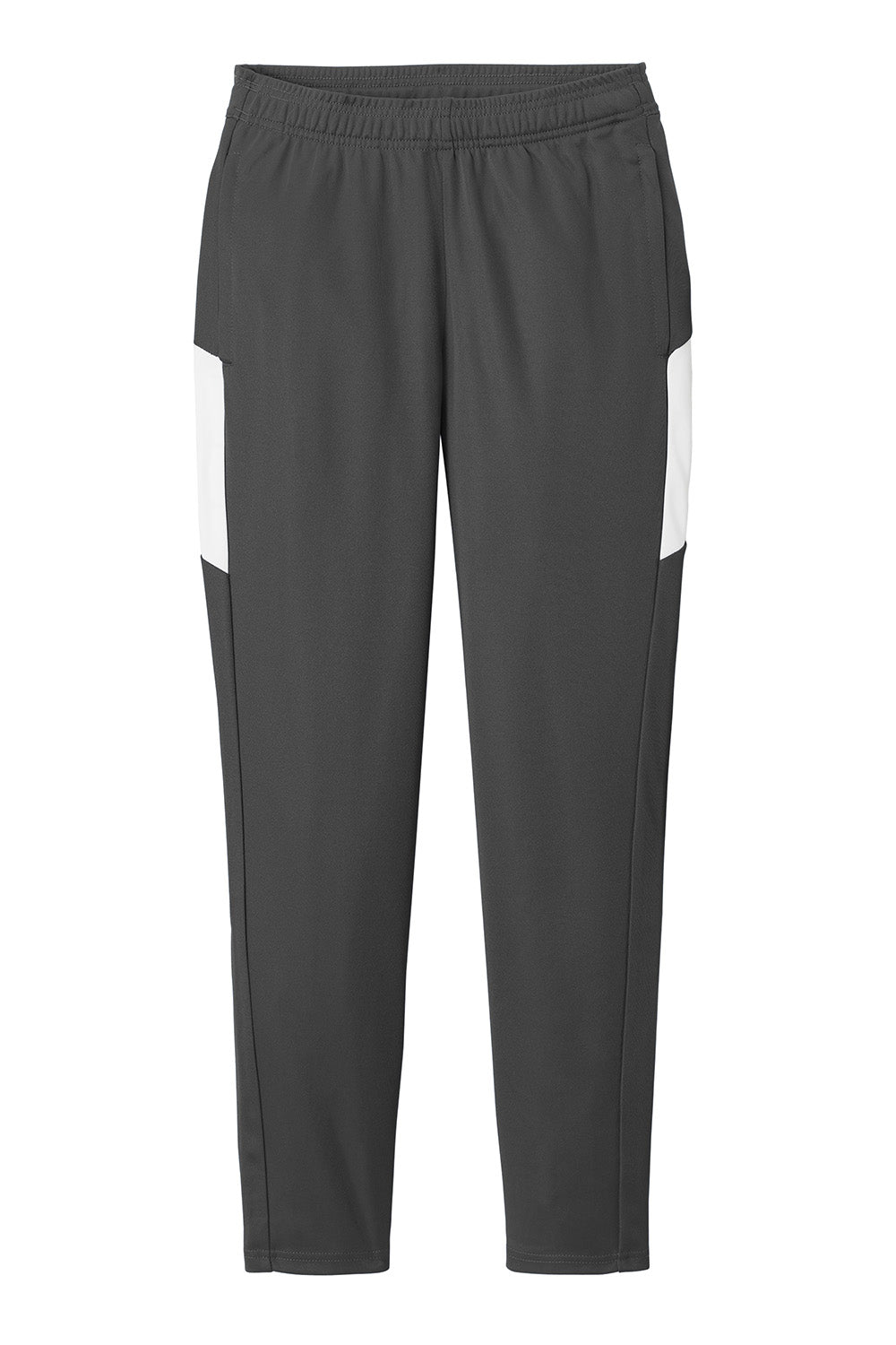 Sport-Tek LPST800 Womens Travel Pants w/ Pockets Iron Grey/White Flat Front