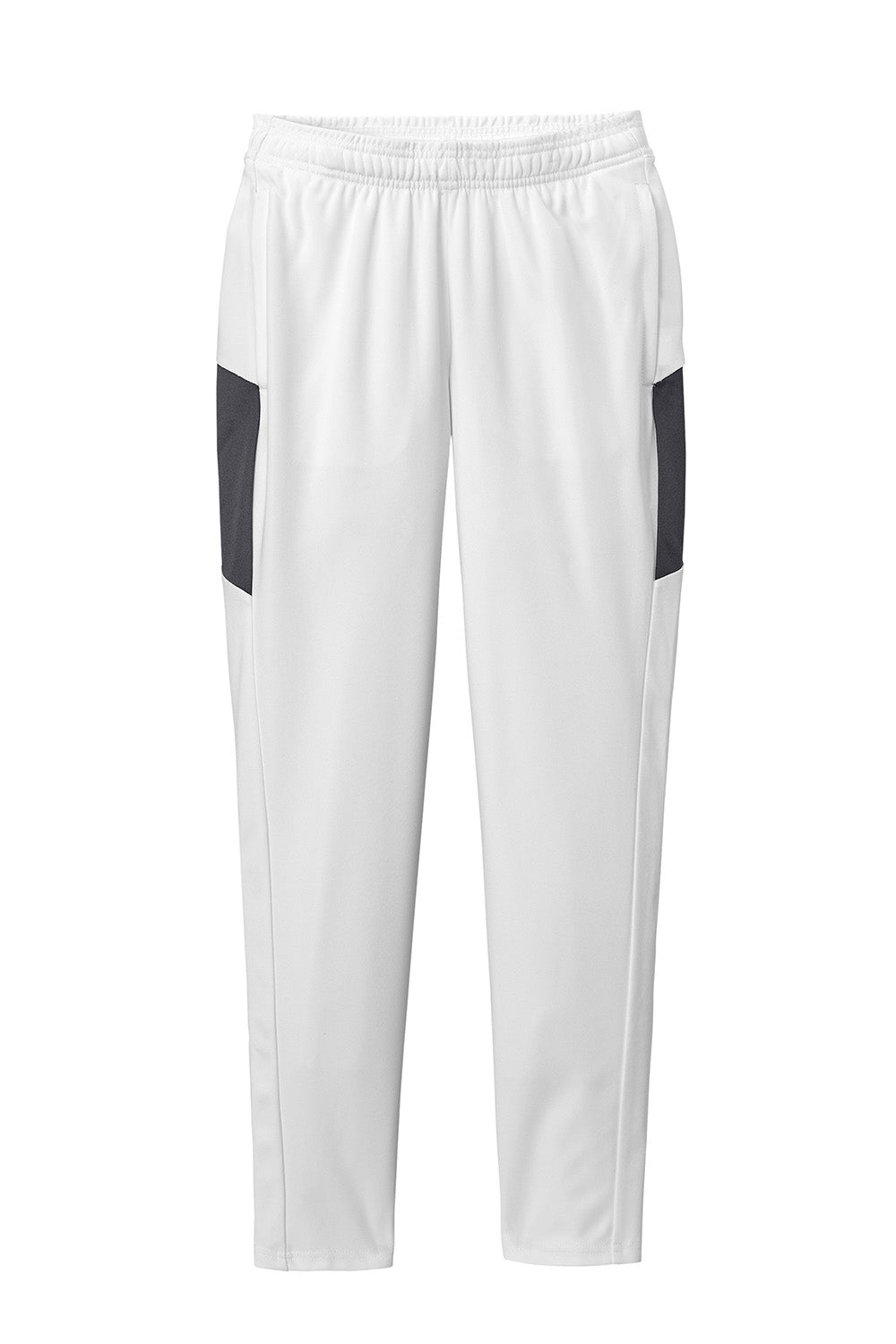 Sport-Tek LPST800 Womens Travel Pants w/ Pockets White/Iron Grey Flat Front