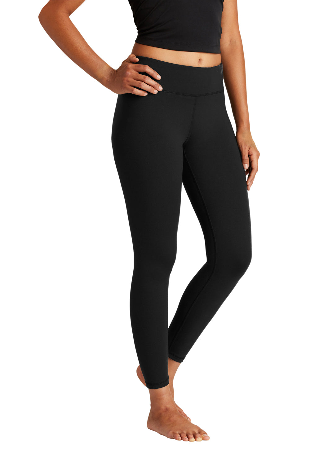 Sport-Tek LPST890 Womens Moisture Wicking Leggings Black Model 3q