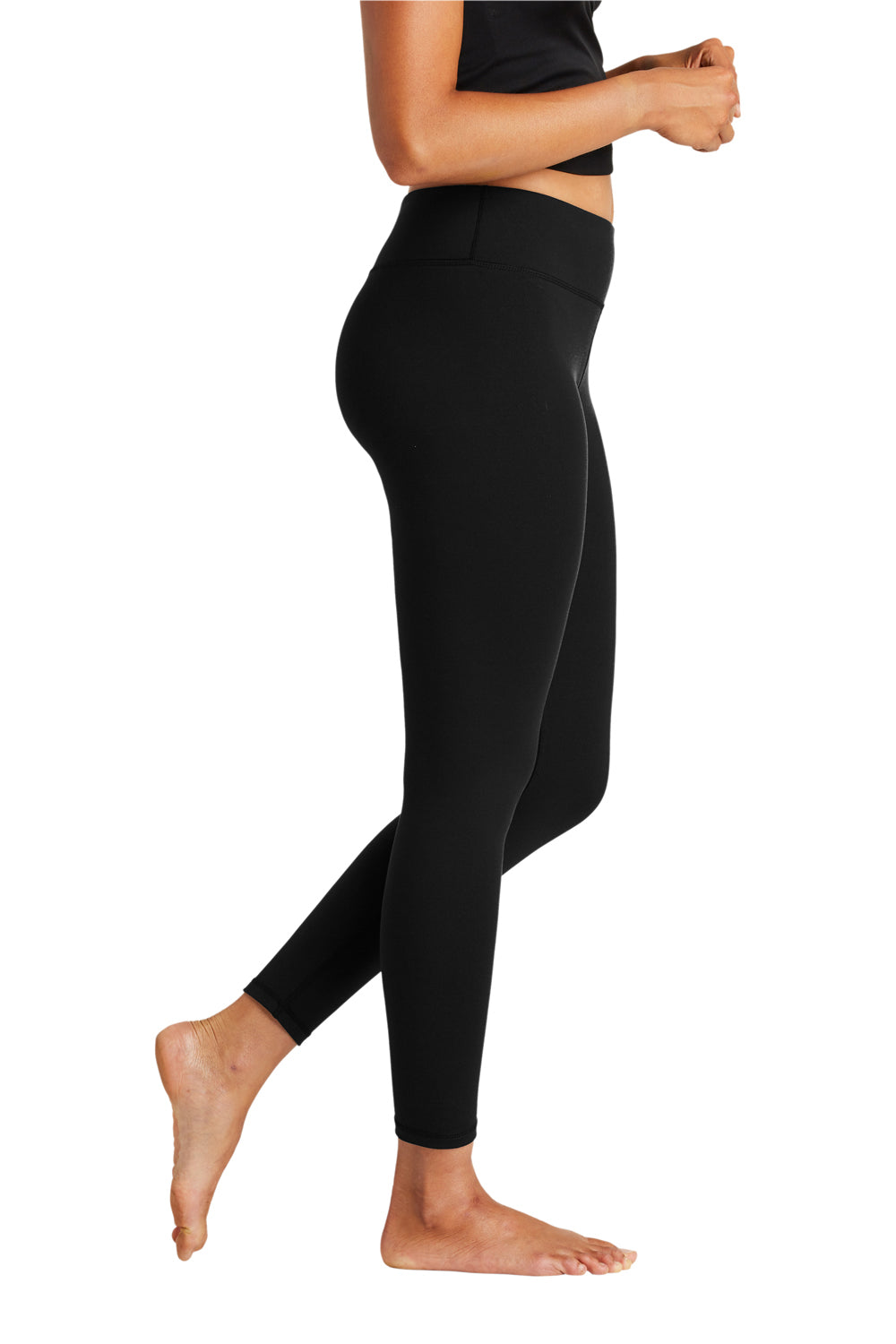 Sport-Tek LPST890 Womens Moisture Wicking Leggings Black Model Side