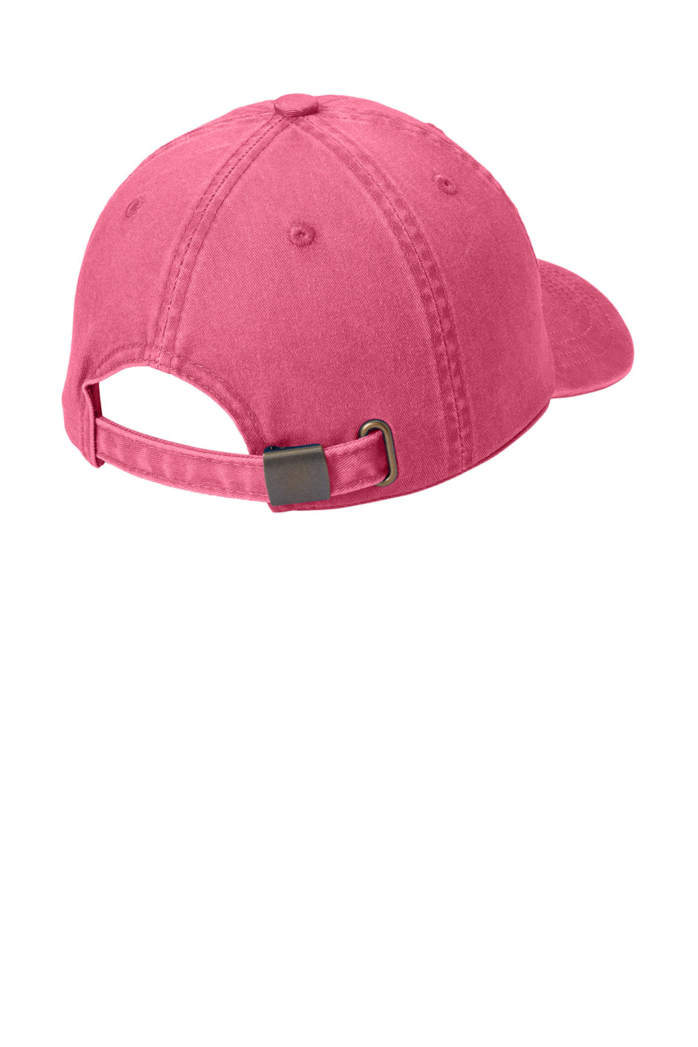 Port Authority LPWU Garment Washed Adjustable Hat Bright Pink Flat Back