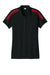 Sport-Tek LST104 Womens Competitor United Short Sleeve Polo Shirt Black/Deep Red Flat Front