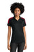 Sport-Tek LST104 Womens Competitor United Short Sleeve Polo Shirt Black/Deep Red Model Front