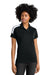 Sport-Tek LST104 Womens Competitor United Short Sleeve Polo Shirt Black/White Model Front