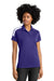 Sport-Tek LST104 Womens Competitor United Short Sleeve Polo Shirt Purple/White Model Front