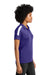 Sport-Tek LST104 Womens Competitor United Short Sleeve Polo Shirt Purple/White Model Side