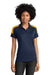 Sport-Tek LST104 Womens Competitor United Short Sleeve Polo Shirt True Navy Blue/Gold Model Front