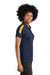 Sport-Tek LST104 Womens Competitor United Short Sleeve Polo Shirt True Navy Blue/Gold Model Side