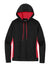 Sport-Tek LST235 Womens Sport-Wick Moisture Wicking Fleece Hooded Sweatshirt Hoodie Black/Deep Red Flat Front