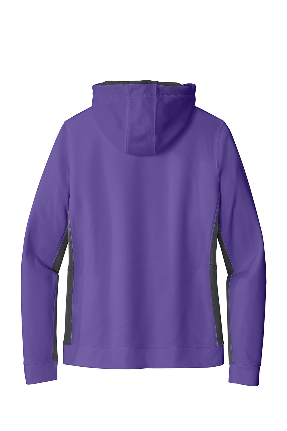 Sport-Tek LST235 Womens Sport-Wick Moisture Wicking Fleece Hooded Sweatshirt Hoodie Purple/Dark Smoke Grey Flat Back