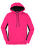 Sport-Tek LST235 Womens Sport-Wick Moisture Wicking Fleece Hooded Sweatshirt Hoodie Neon Pink/Black Flat Front